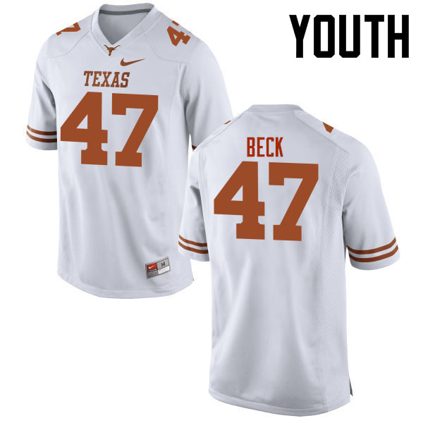 Youth #47 Andrew Beck Texas Longhorns College Football Jerseys-White